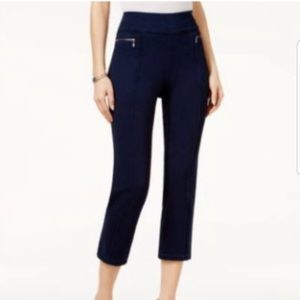 Dark Blue Pull-On Capris Pants